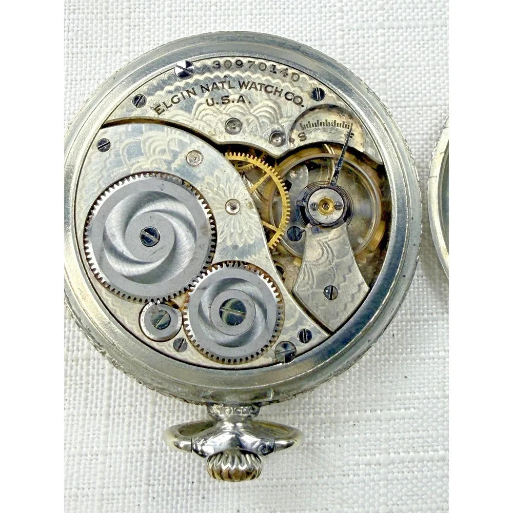 Elgin 303 12s 7 Jewel Open Face Pocket Watch 1928 Model